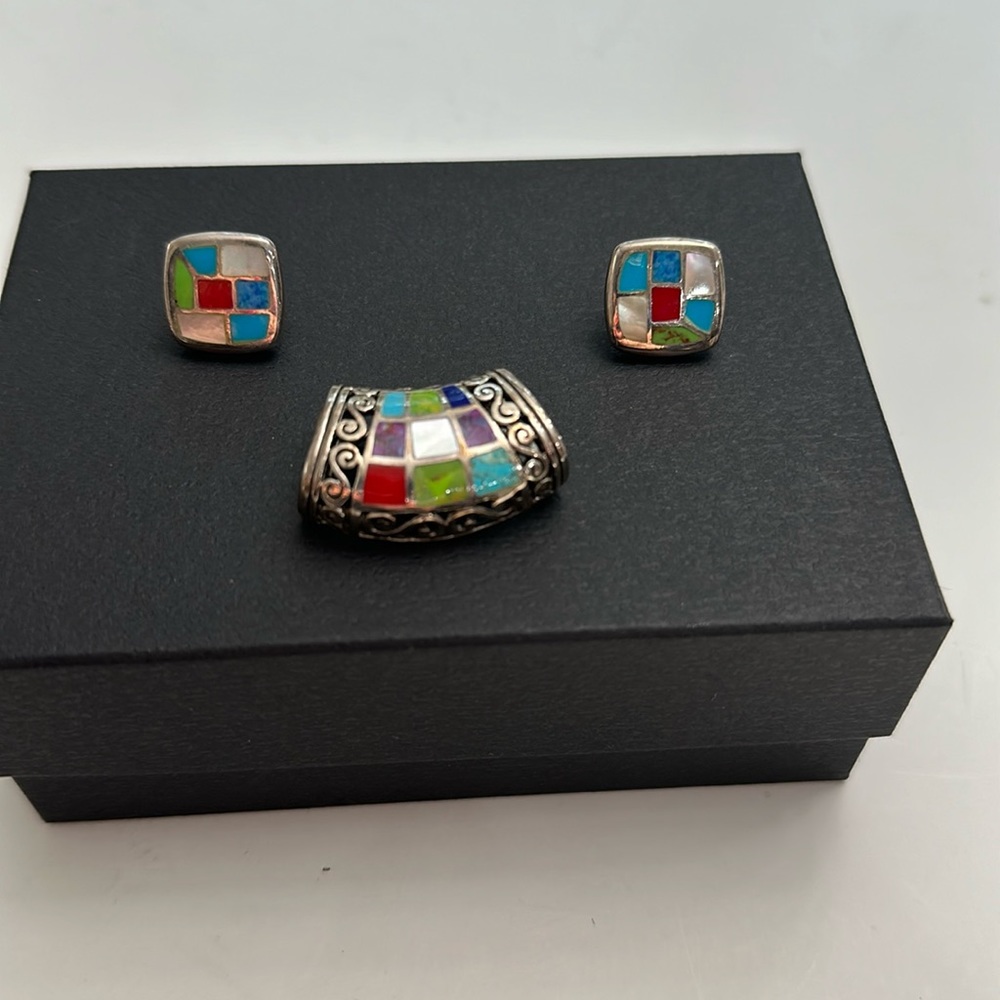 Sterling silver slider and earrings